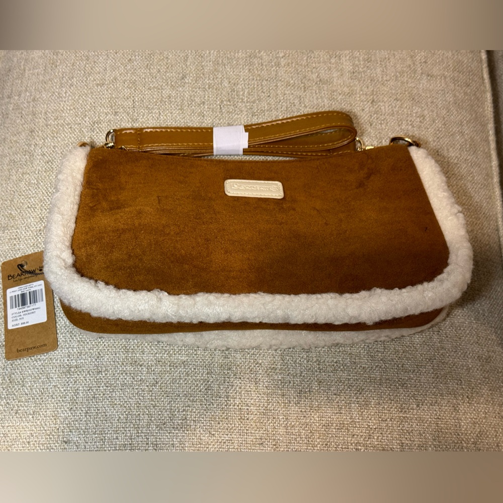 NWT Bearpaw Sherpa Shoulder handbag in Hickory Gift Stocking Stuffer